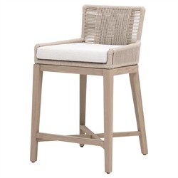 Orla Coastal Cream Performance Washed Brown Wood Outdoor Counter Stool|