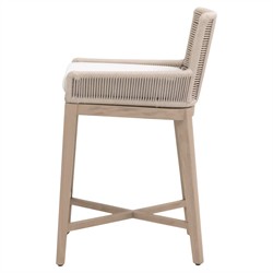 Orla Coastal Cream Performance Washed Brown Wood Outdoor Counter Stool|