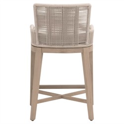 Orla Coastal Cream Performance Washed Brown Wood Outdoor Counter Stool|