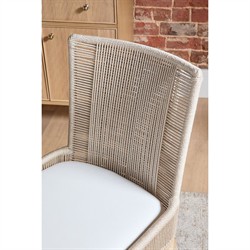 Orla Coastal Cream Performance Grey Wood Woven Dining Chair - Set of 2|