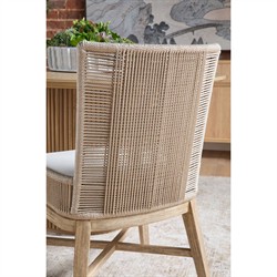 Orla Coastal Cream Performance Grey Wood Woven Dining Chair - Set of 2|