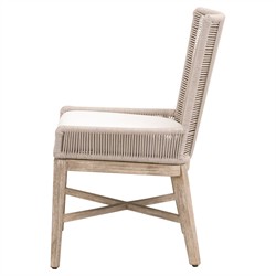 Orla Coastal Cream Performance Grey Wood Woven Dining Chair - Set of 2|