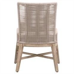 Orla Coastal Cream Performance Grey Wood Woven Dining Chair - Set of 2|
