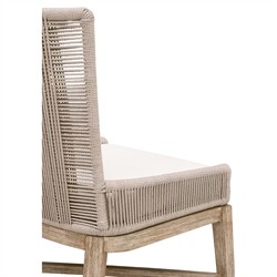 Orla Coastal Cream Performance Grey Wood Woven Dining Chair - Set of 2|