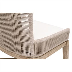 Orla Coastal Cream Performance Grey Wood Woven Dining Chair - Set of 2|