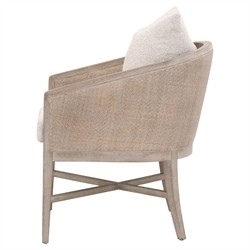 Mason Coastal Beach Cream Performance Grey Oak Dining Arm Chair|