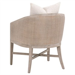 Mason Coastal Beach Cream Performance Grey Oak Dining Arm Chair|