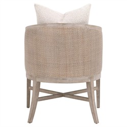 Mason Coastal Beach Cream Performance Grey Oak Dining Arm Chair|