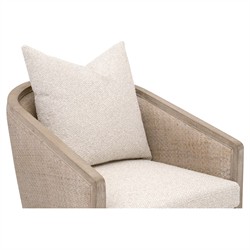 Mason Coastal Beach Cream Performance Grey Oak Dining Arm Chair|