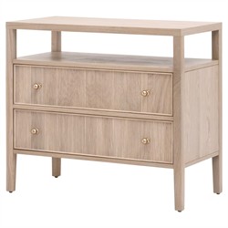 Mira Coastal Beach Natural Oak Wood Wide Nightstand|