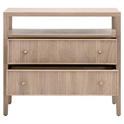 Mira Coastal Beach Natural Oak Wood Wide Nightstand|