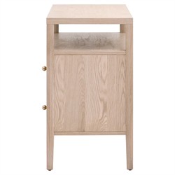 Mira Coastal Beach Natural Oak Wood Wide Nightstand|