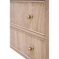 Mira Coastal Beach Natural Oak Wood Wide Nightstand|