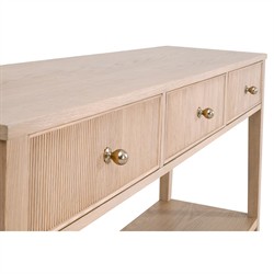 Mira Coastal Beach Natural Oak Rectangular Console Table|
