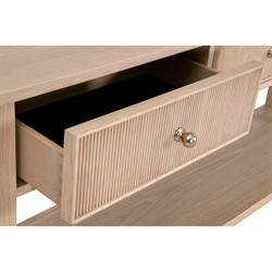 Mira Coastal Beach Natural Oak Rectangular Console Table|