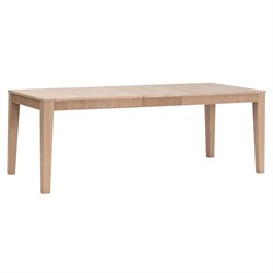 Mira Coastal Beach Natural Oak Rectangular Extendable Dining Table - 72-87"|