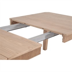 Mira Coastal Beach Natural Oak Rectangular Extendable Dining Table - 72-87"|