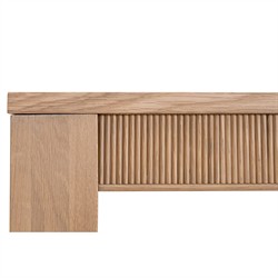 Mira Coastal Beach Natural Oak Rectangular Extendable Dining Table - 72-87"|