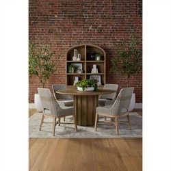 Logen Coastal Beach Smoke Gray Oak Arched Storage Bookcase|