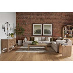 Logen Coastal Beach Smoke Gray Oak Arched Storage Bookcase|