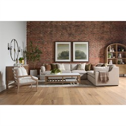 Logen Coastal Beach Smoke Gray Oak Arched Storage Bookcase|