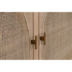 Logen Coastal Beach Smoke Gray Oak Arched Storage Bookcase|