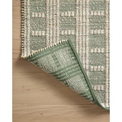 Arwen Updated Traditional Green Striped Patterned Rug - 5'x7'|