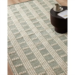 Arwen Updated Traditional Green Striped Patterned Rug - 5'x7'|