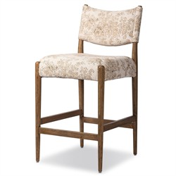 Odelia Modern Classic Beige Printed Oak Wood Counter Stool|