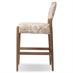 Odelia Modern Classic Beige Printed Oak Wood Counter Stool|