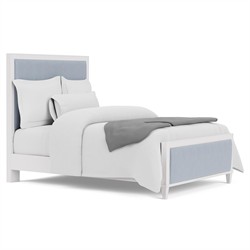 Riona Coastal Beach Blue Striped Performance White Wood Bed - Full|