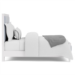 Riona Coastal Beach Blue Striped Performance White Wood Bed - Full|