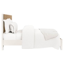 Riona Coastal Beach White Wood Natural Woven Rope Bed - Queen|