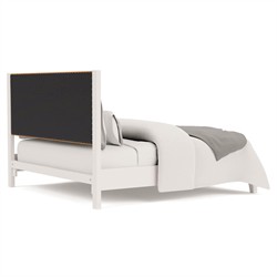 Riona Coastal Beach White Wood Natural Woven Rope Bed - Queen|