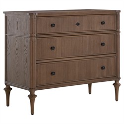 Andrea French Country Natural Brown Oak Bachelor Chest|