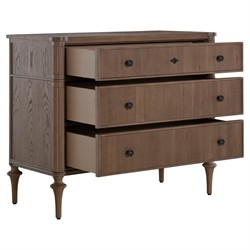 Andrea French Country Natural Brown Oak Bachelor Chest|