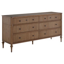 Andrea French Country Natural Brown Oak Double Dresser|