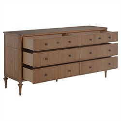 Andrea French Country Natural Brown Oak Double Dresser|