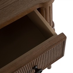 Andrea French Country Natural Brown Oak Wide Nightstand|