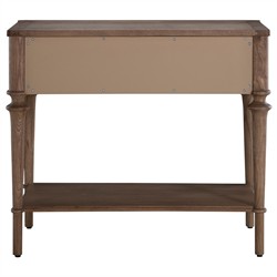 Andrea French Country Natural Brown Oak Wide Nightstand|