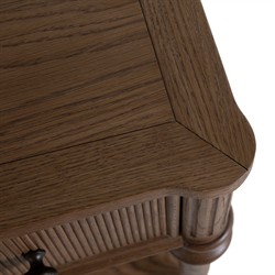 Andrea French Country Natural Brown Oak Wide Nightstand|