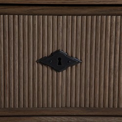 Andrea French Country Natural Brown Oak Wide Nightstand|