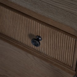 Andrea French Country Natural Brown Oak Wide Nightstand|