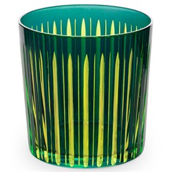 L'Objet Prism Modern Classic Green Double Old Fashioned Glass - Set of 4|