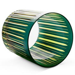 L'Objet Prism Modern Classic Green Double Old Fashioned Glass - Set of 4|