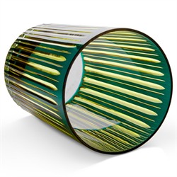 L'Objet Prism Modern Classic Green Highball Glass - Set of 4|