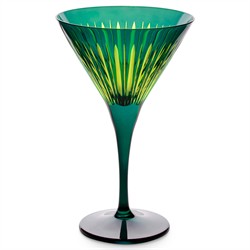 L'Objet Prism Modern Classic Green Martini Glass - Set of 4|