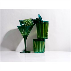 L'Objet Prism Modern Classic Green Wine Glass - Set of 4|