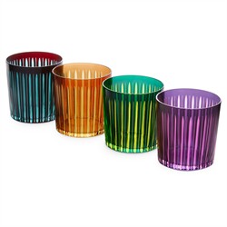 L'Objet Prism Modern Classic Assorted Double Old Fashioned Glass - Set of 4|