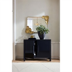 Ismerie Updated Traditional Antique Brass Floral Accent Wall Mirror|